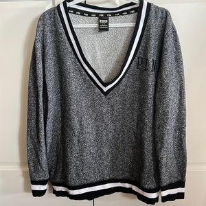 PINK Victoria's Secret Gray V-Neck Sweater